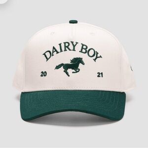 Dairy Boy White and Green Cap
